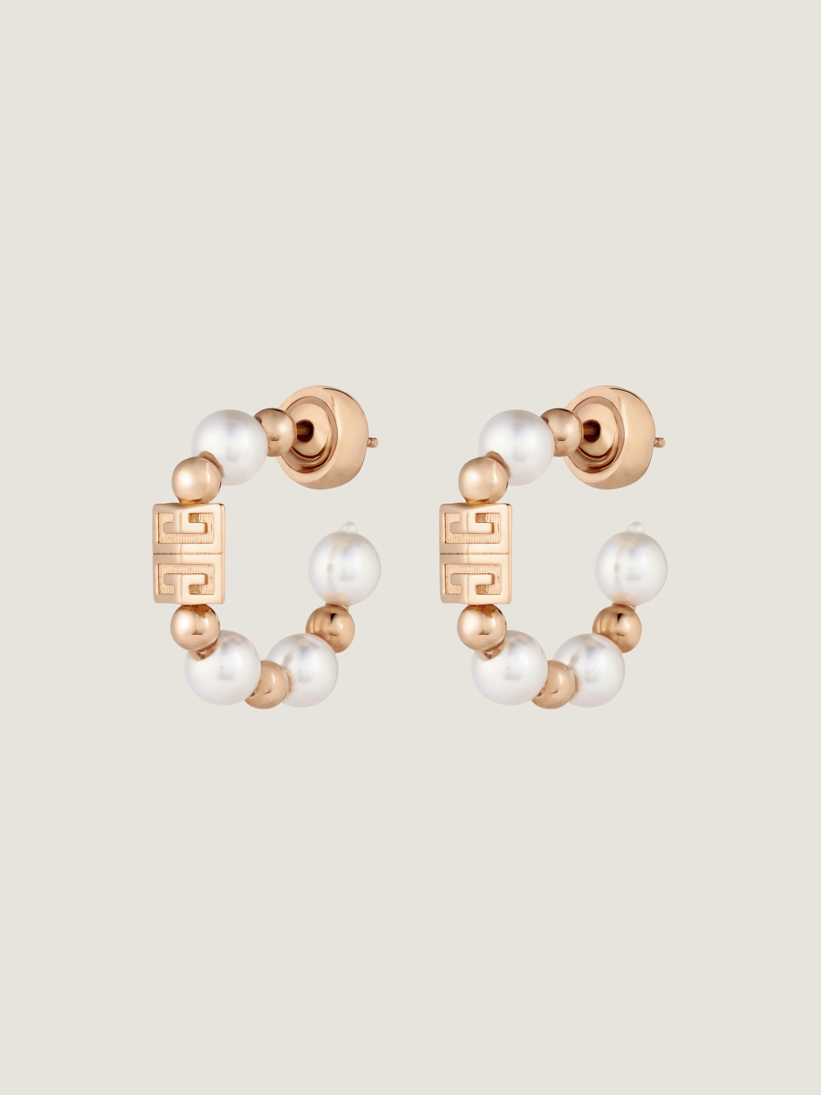 4G earrings in metal with pearls